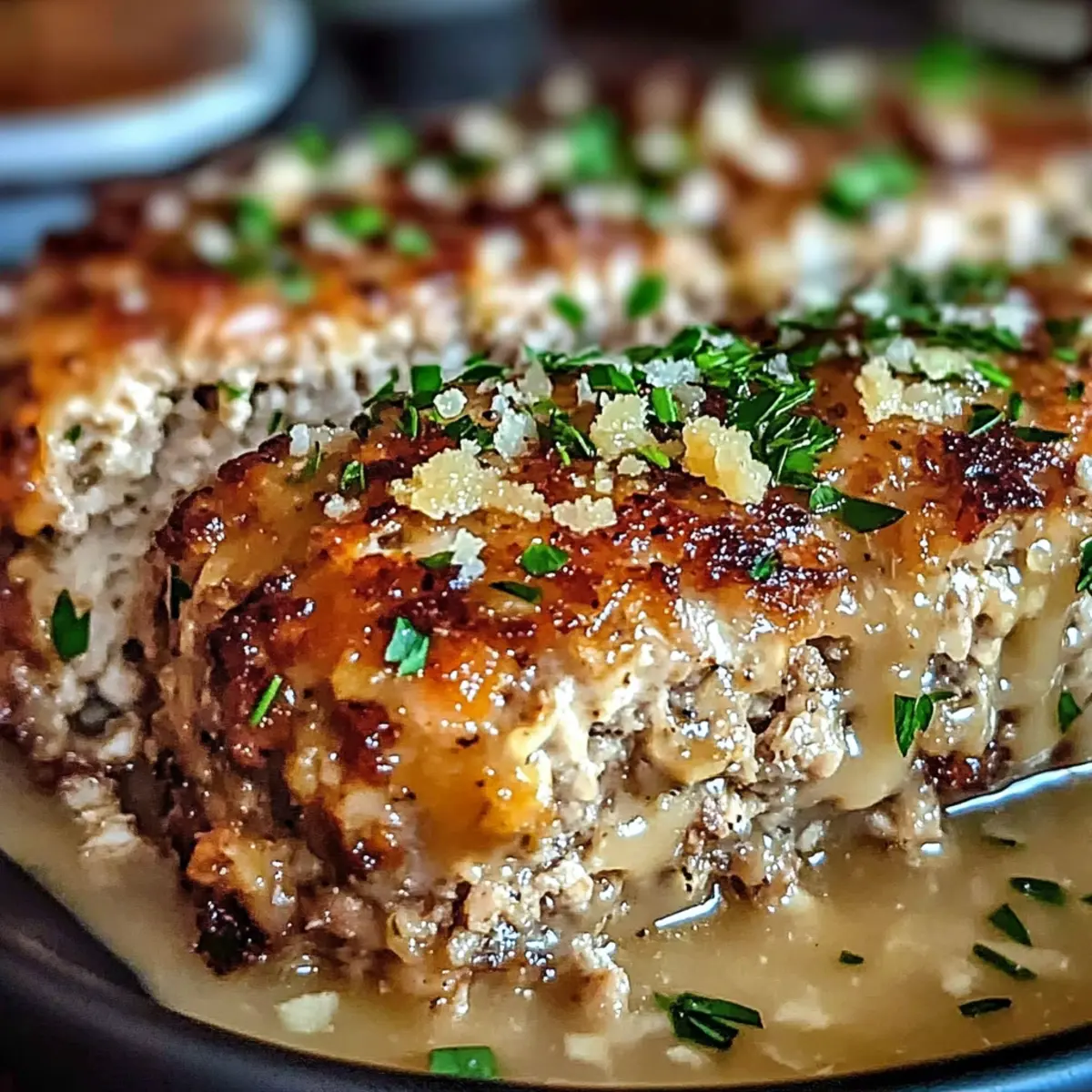 Garlic Parmesan Chicken Meatloaf