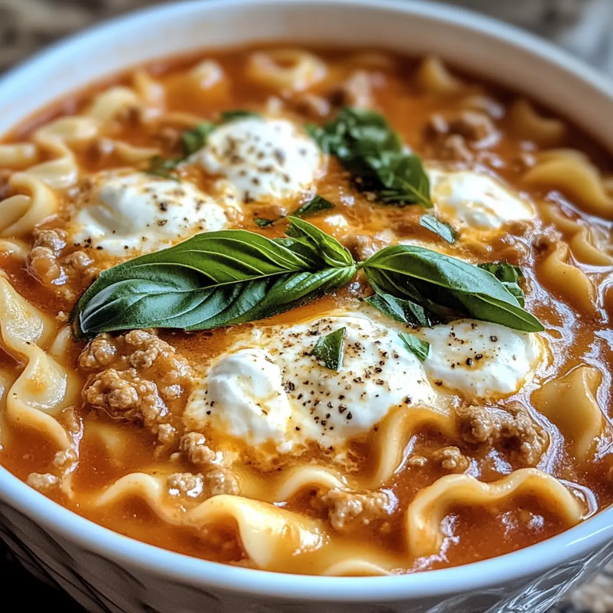 Easy Creamy Lasagna Soup