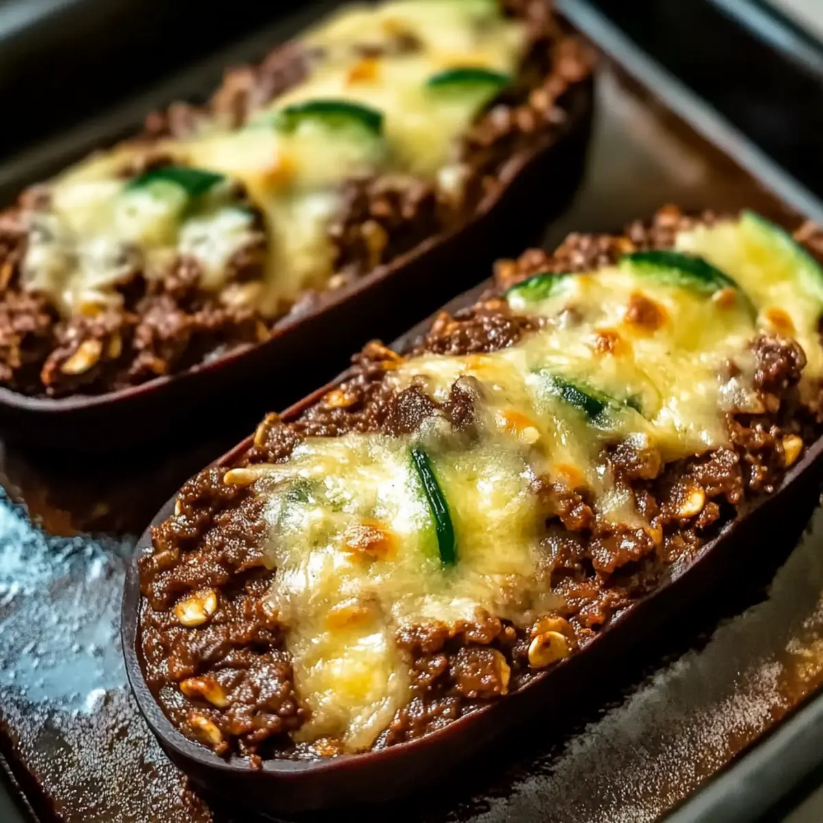 Ground Beef Zucchini Boats