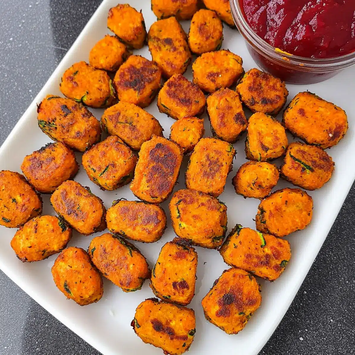 Baked Sweet Potato Zucchini Tots