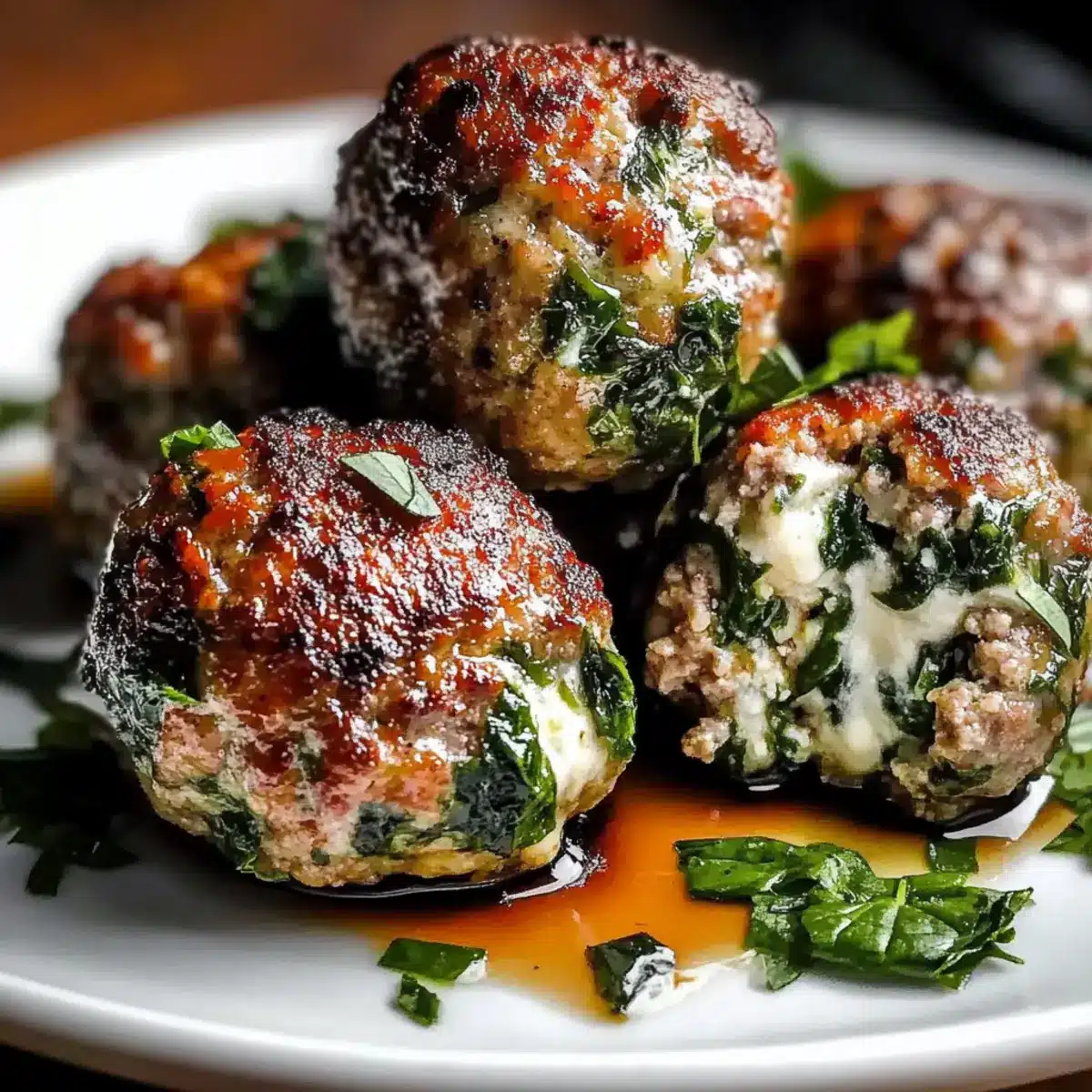 Spinach Garlic Meatballs