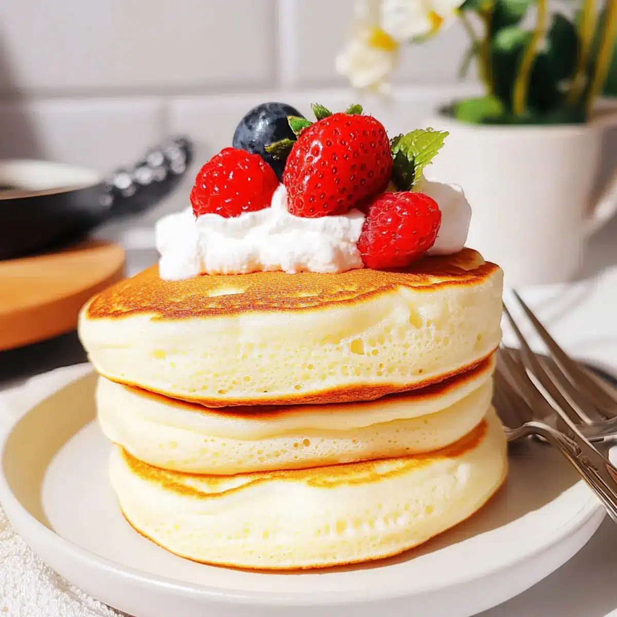 Fluffy Japanese Soufflé Pancakes