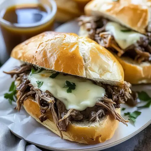 Crockpot French Dip Sandwiches