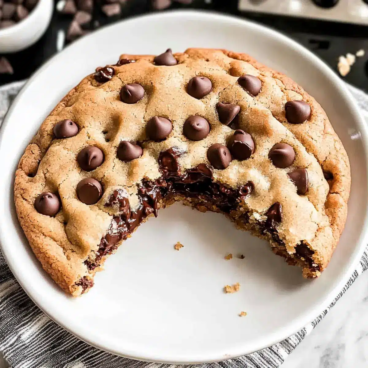 Giant Nutella Stuffed Chocolate Chip Cookie