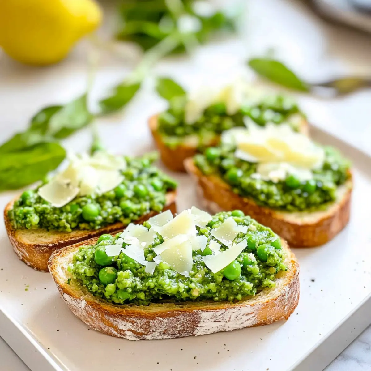 Pea Bruschetta