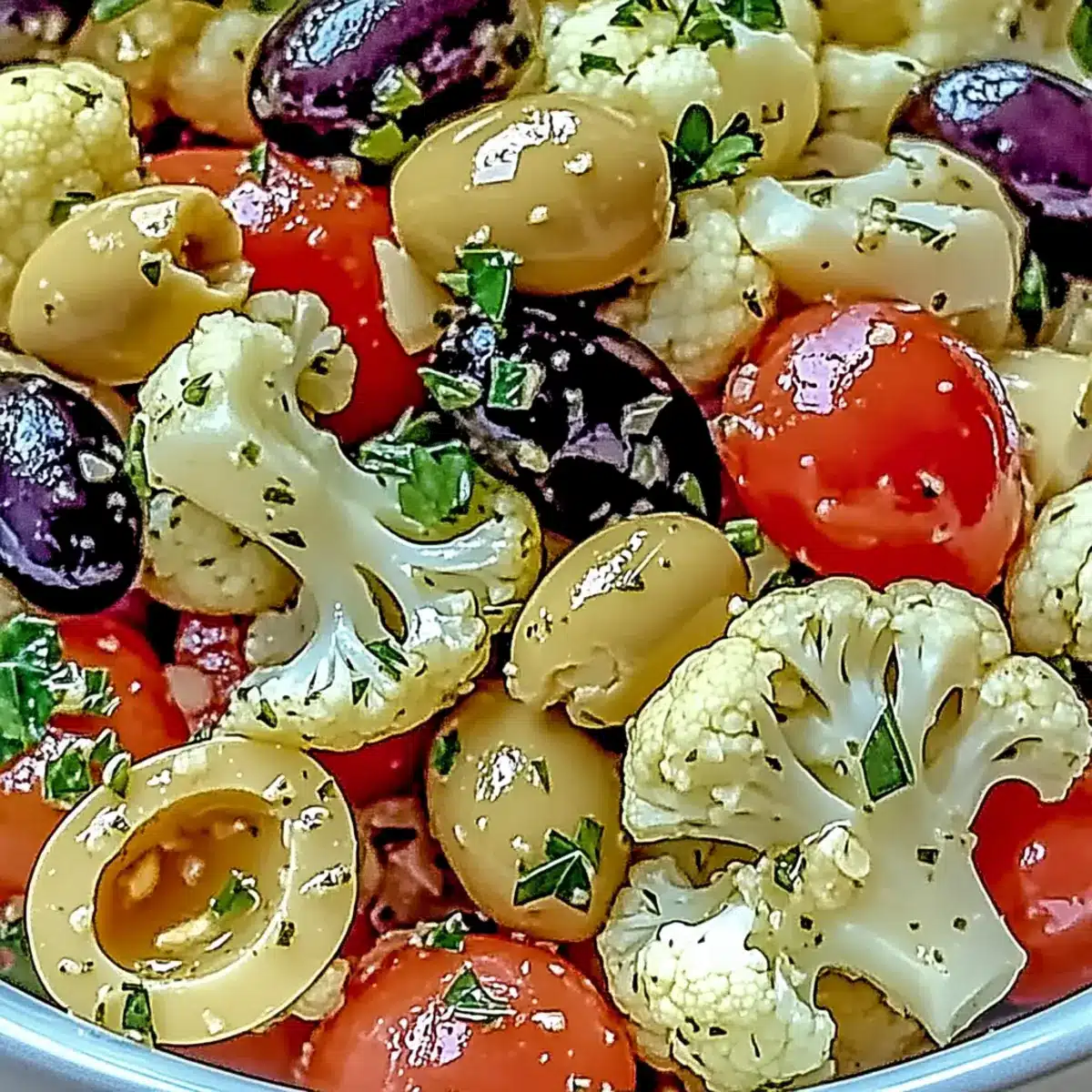 Mediterranean Marinated Cauliflower Salad