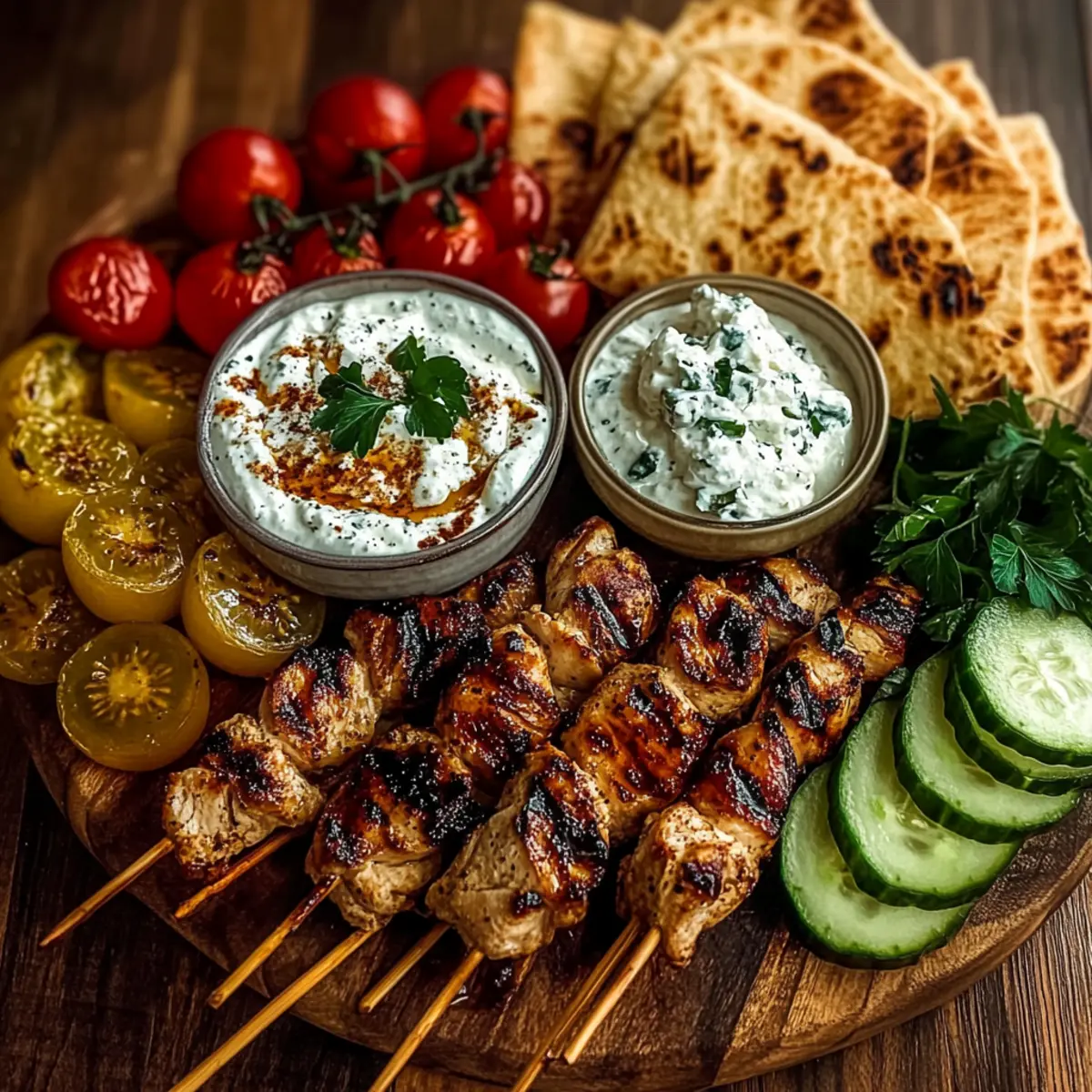 Greek Chicken Souvlaki Grazing Board