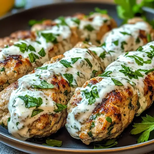 Chicken Kofta with Garlic Yogurt Sauce
