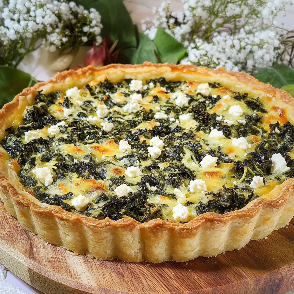 Dandelion Greens and Feta Tart