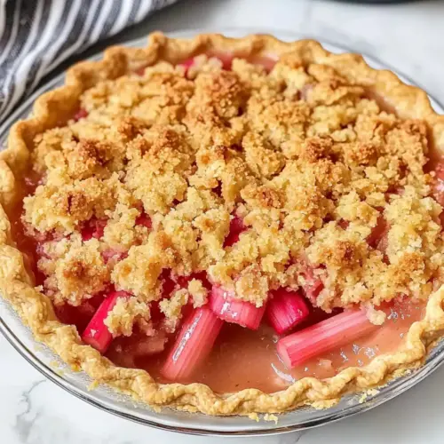 Healthy Rhubarb Crumble Pie