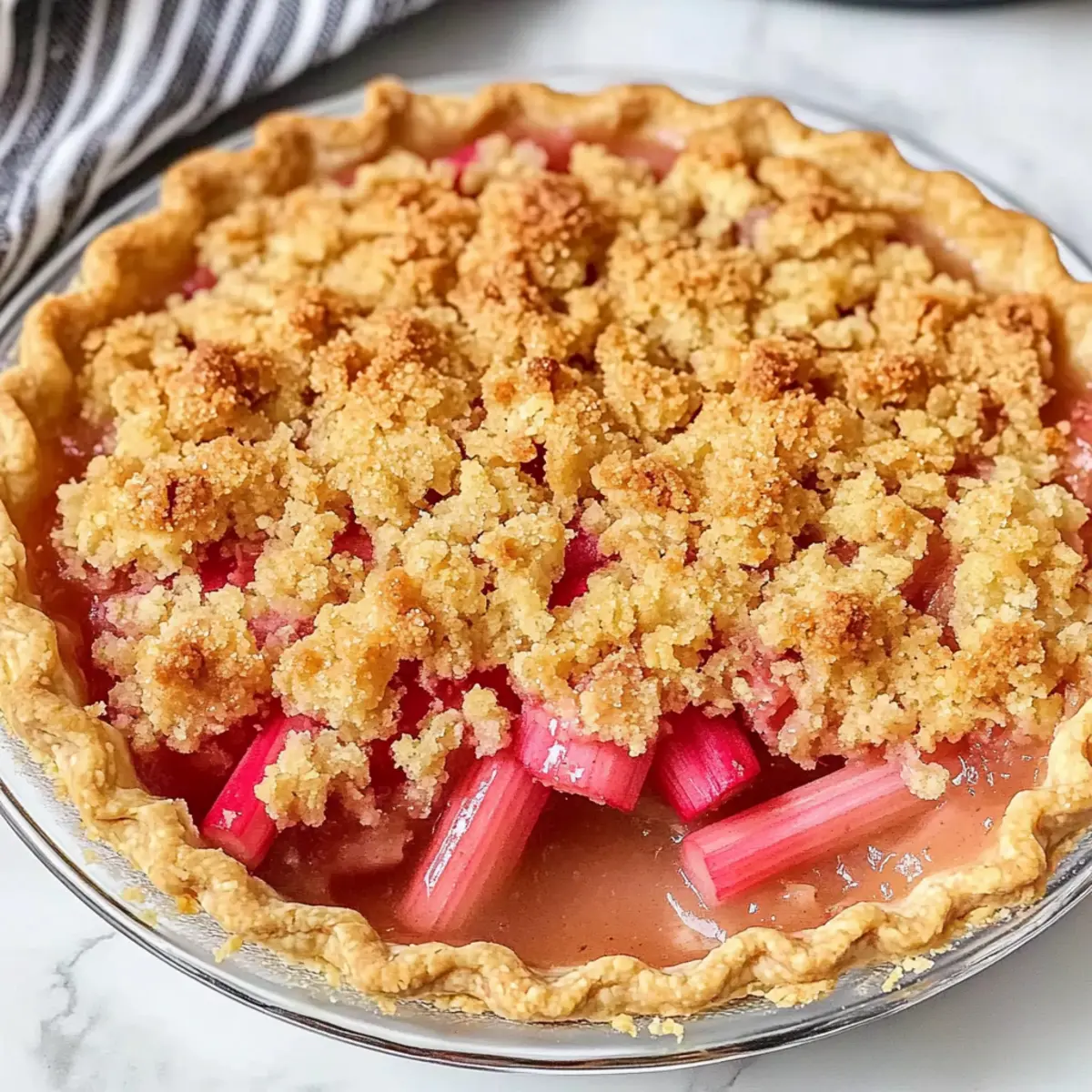 Healthy Rhubarb Crumble Pie