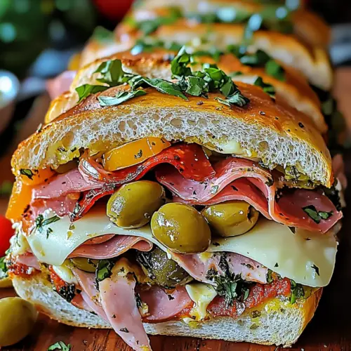 Classic Italian Muffuletta Sandwich