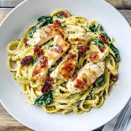 Simple Creamy Chicken Pesto Pasta