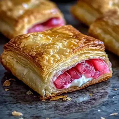 Rhubarb Cream Cheese Puff Pastries