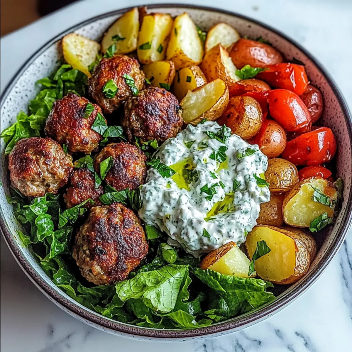 Greek Meatball Bowl Recipe