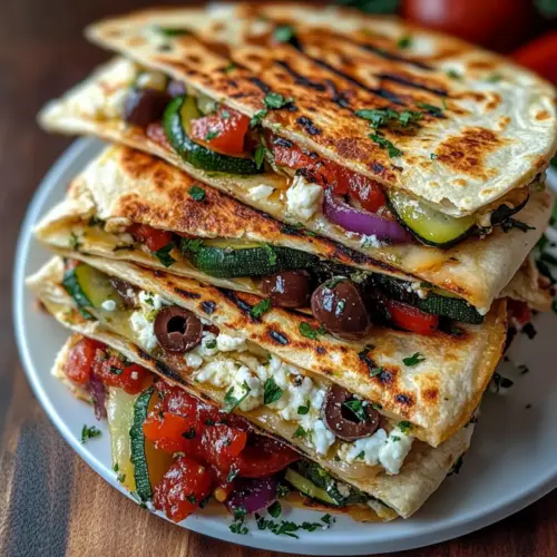 Grilled Mediterranean Veggie Quesadillas