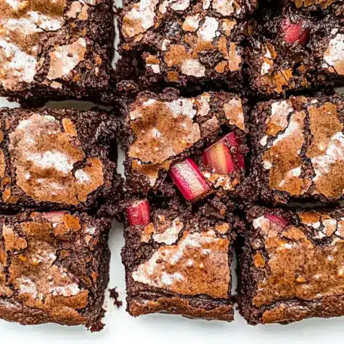 Dark Chocolate Rhubarb Brownies