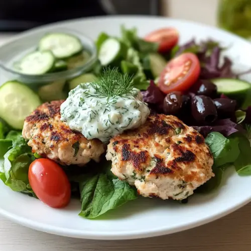 Mediterranean Inspired Chicken Patties with Tzatziki