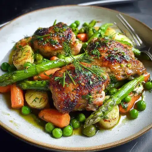 Pan-Roasted Chicken Thighs with Spring Vegetables