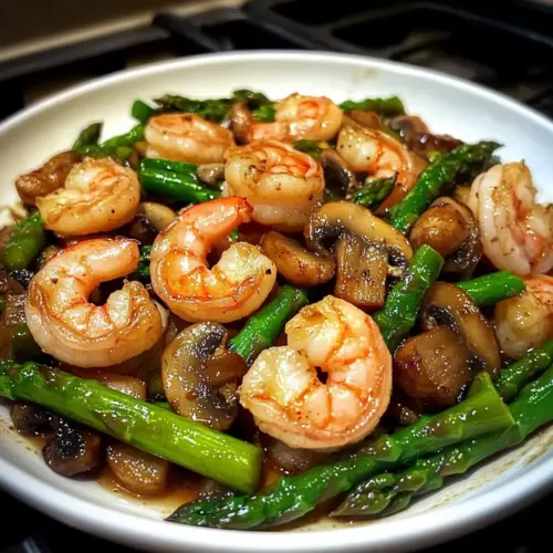 Shrimp and Asparagus Stir-Fry with Mushrooms