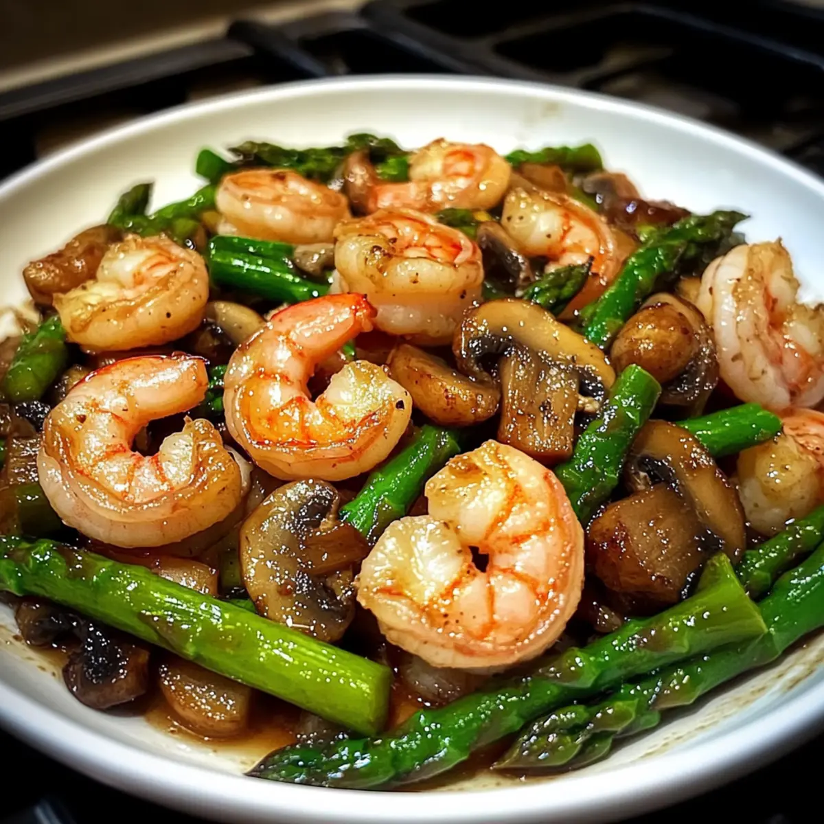 Shrimp and Asparagus Stir-Fry with Mushrooms
