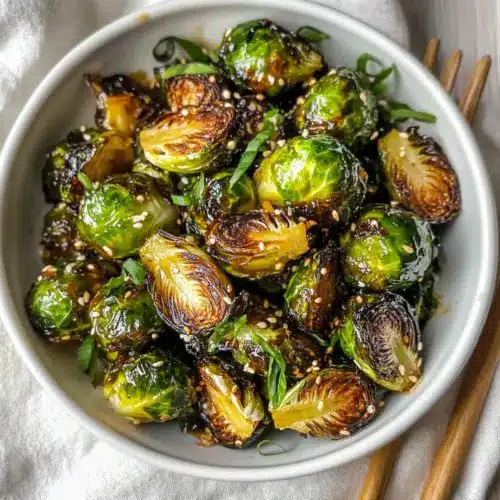 Asian Glazed Brussels Sprouts with Ginger Garlic Sauce