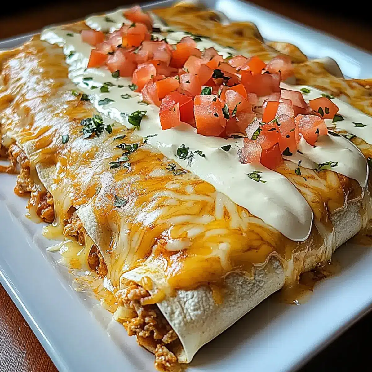 Indulgent Queso Chicken Enchiladas