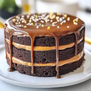 Rich Chocolate Caramel Drizzle Layer Cake Delight
