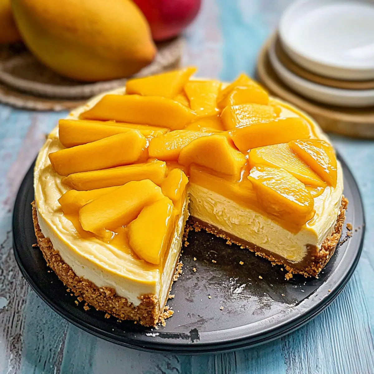 No Bake Mango Cheesecake