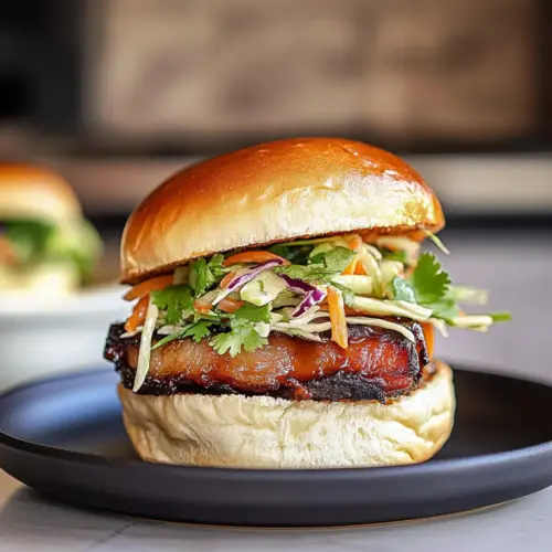 Braised Pork Belly Sliders with Asian Slaw