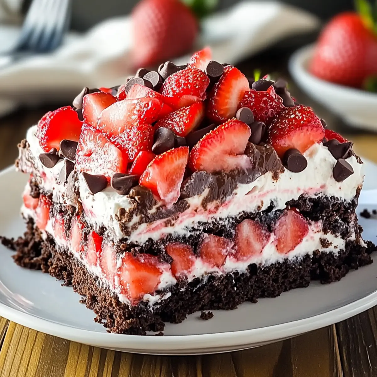 Strawberry Earthquake Cake