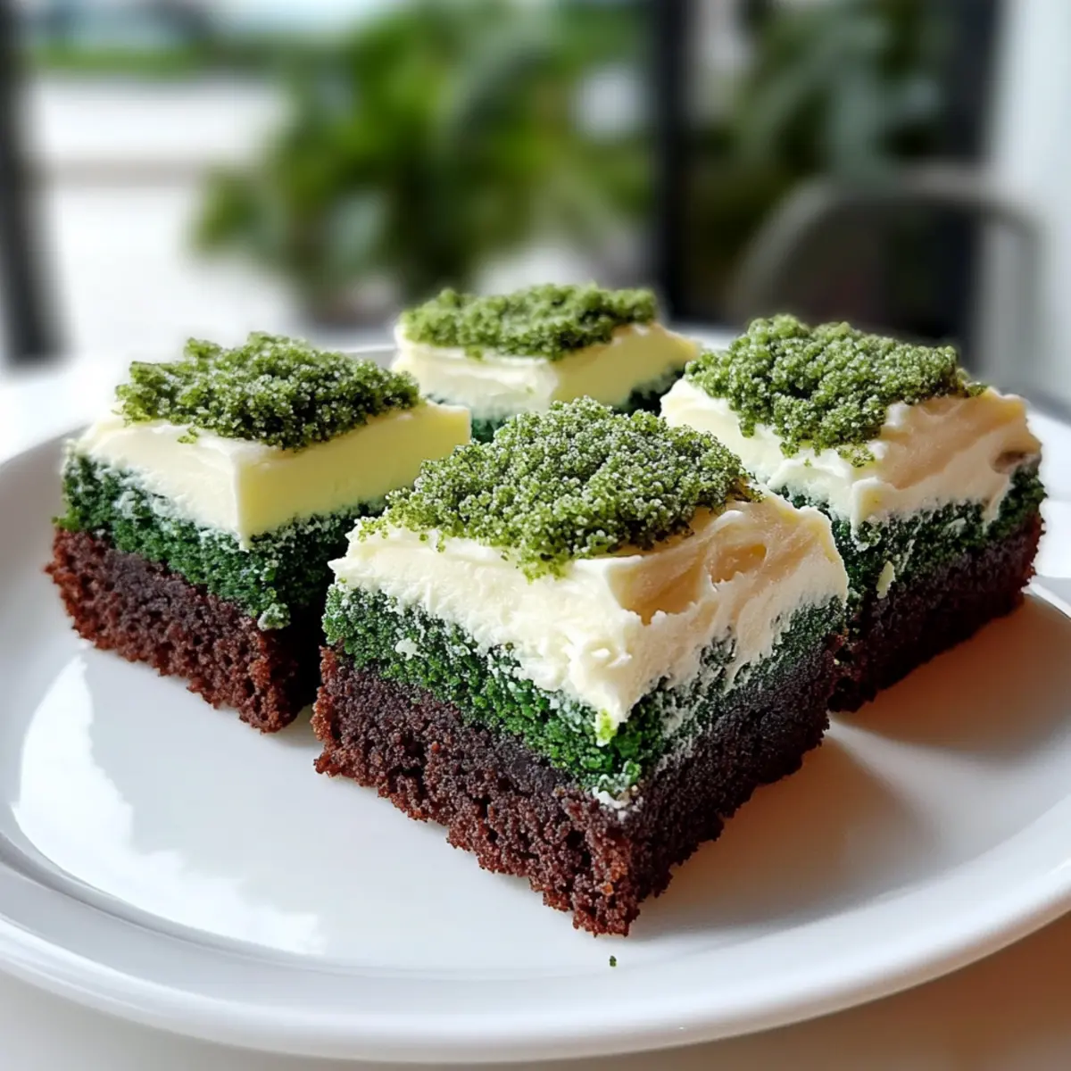 Green Velvet Brownies With Cream Cheese Frosting