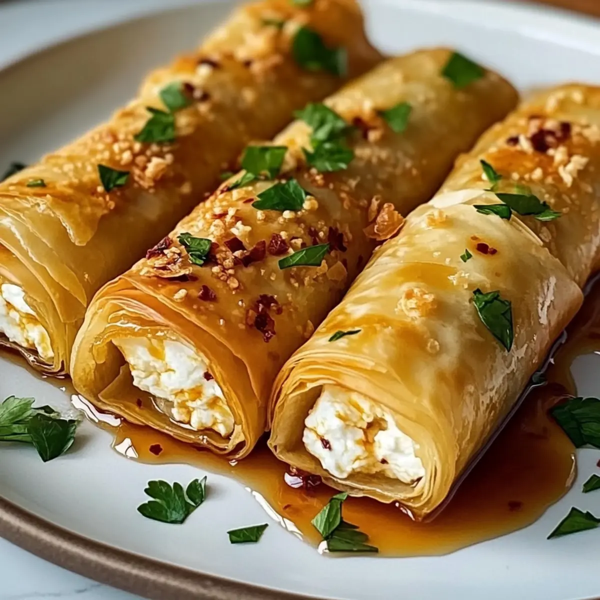 Oven Fried Feta Rolls Chili Honey Magic Recipe
