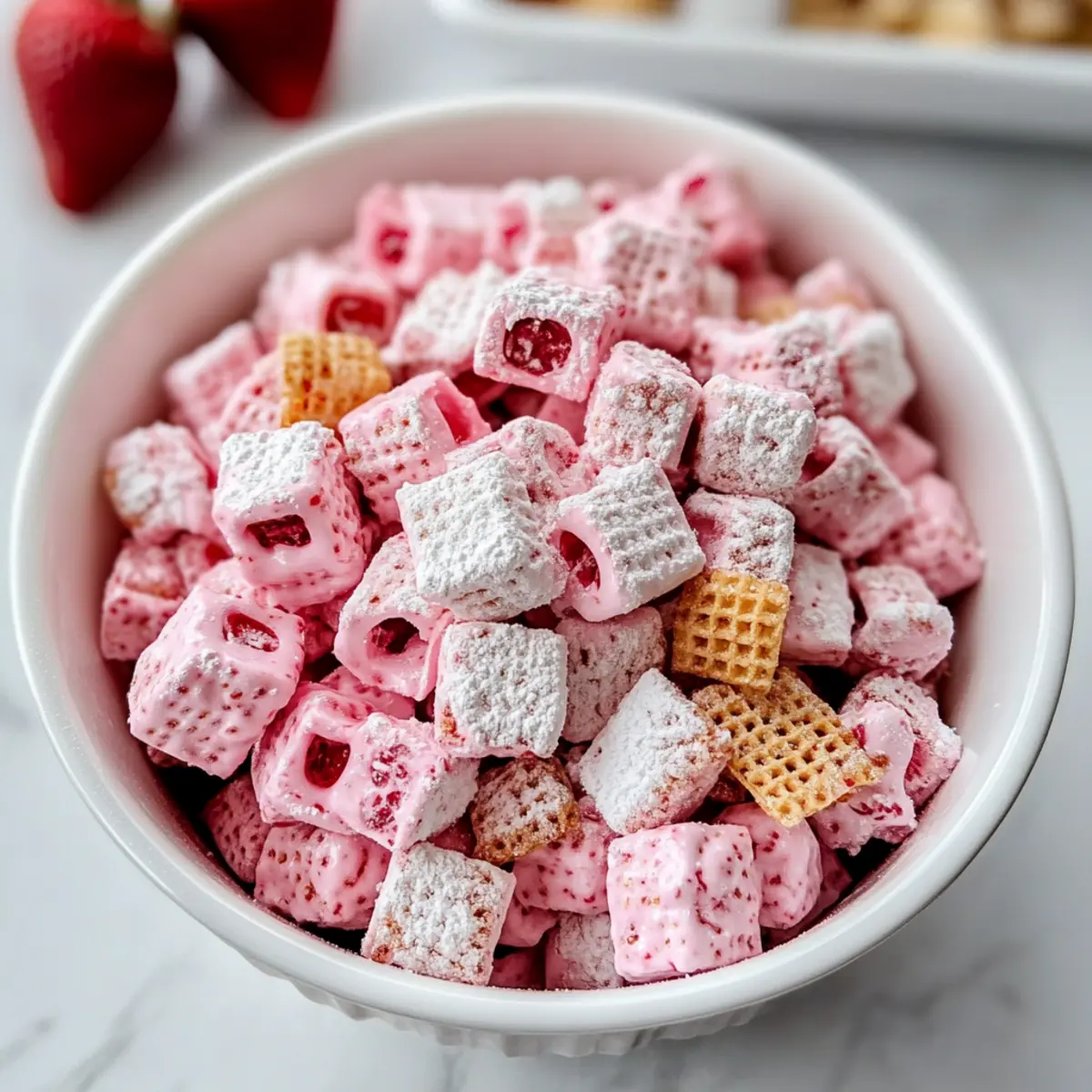 Strawberry Cheesecake Puppy Chow