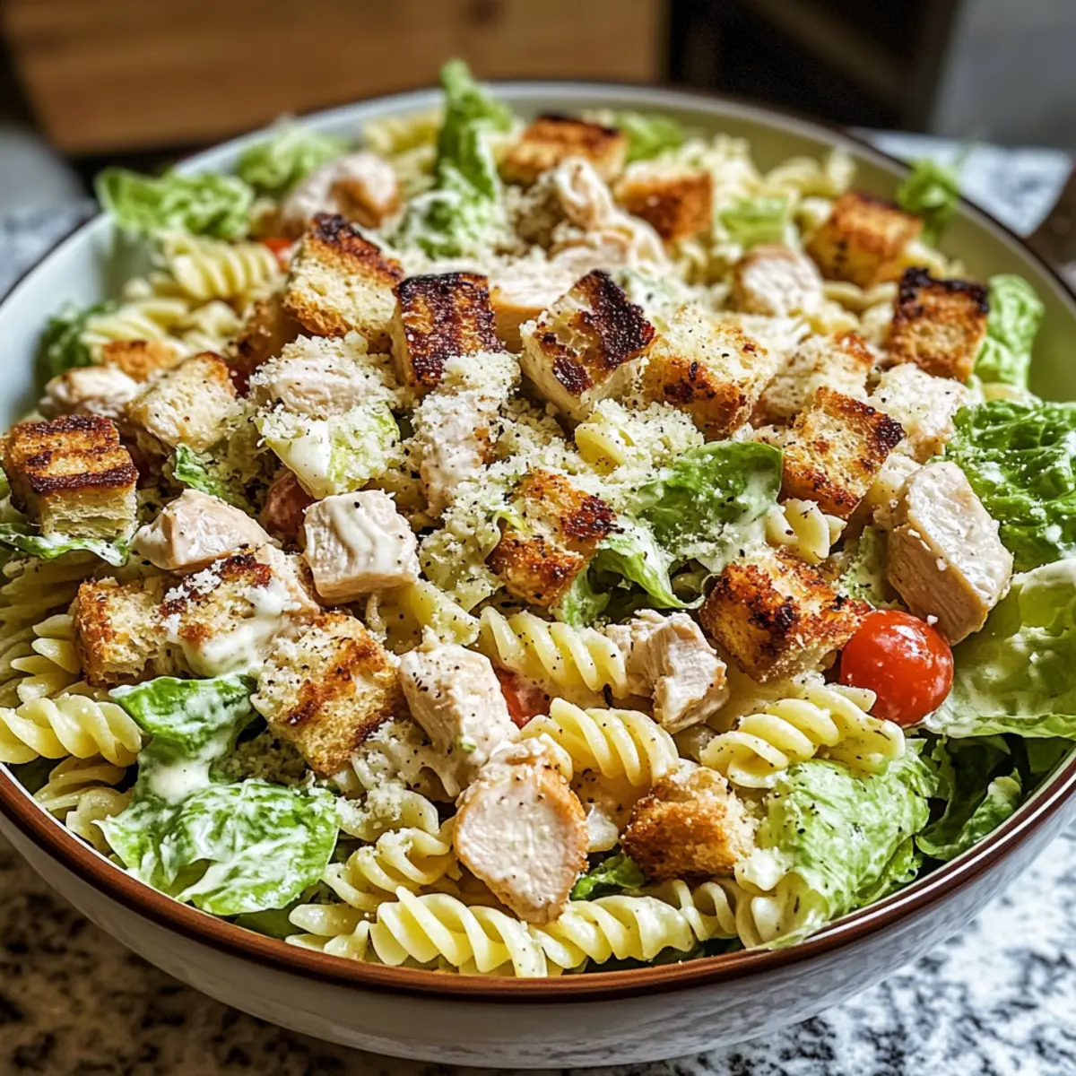 Easy Chicken Caesar Pasta Salad Recipe