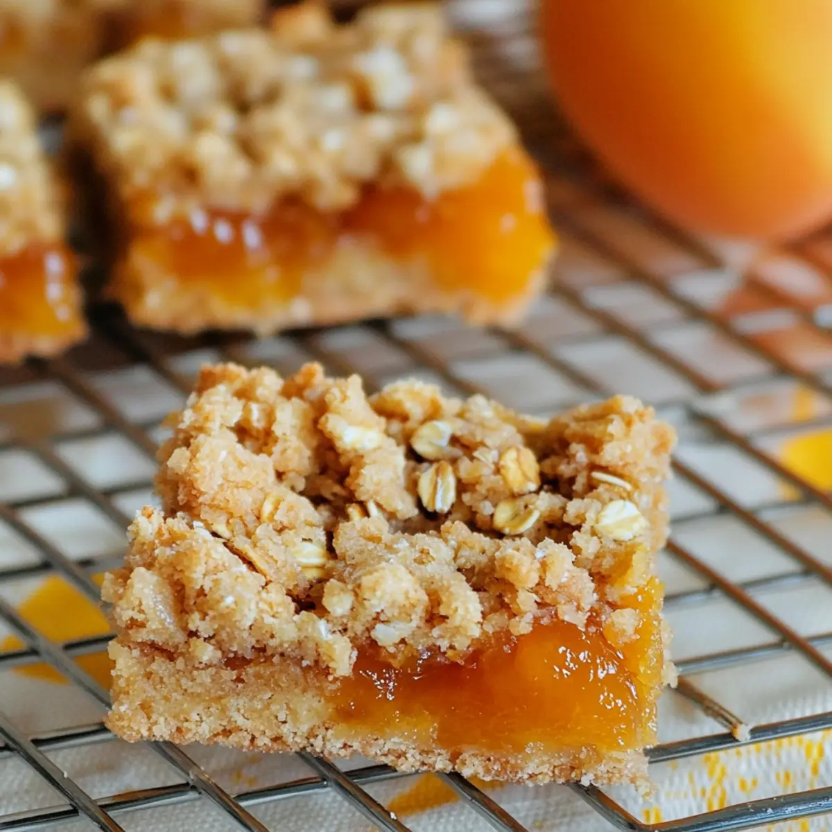 Apricot Oatmeal Crumble Bars