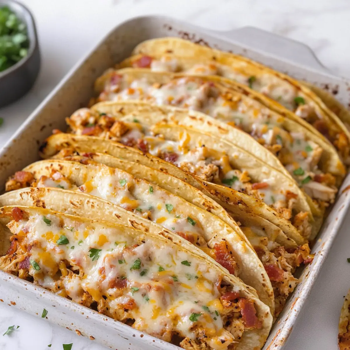 Baked Chicken Bacon Ranch Tacos