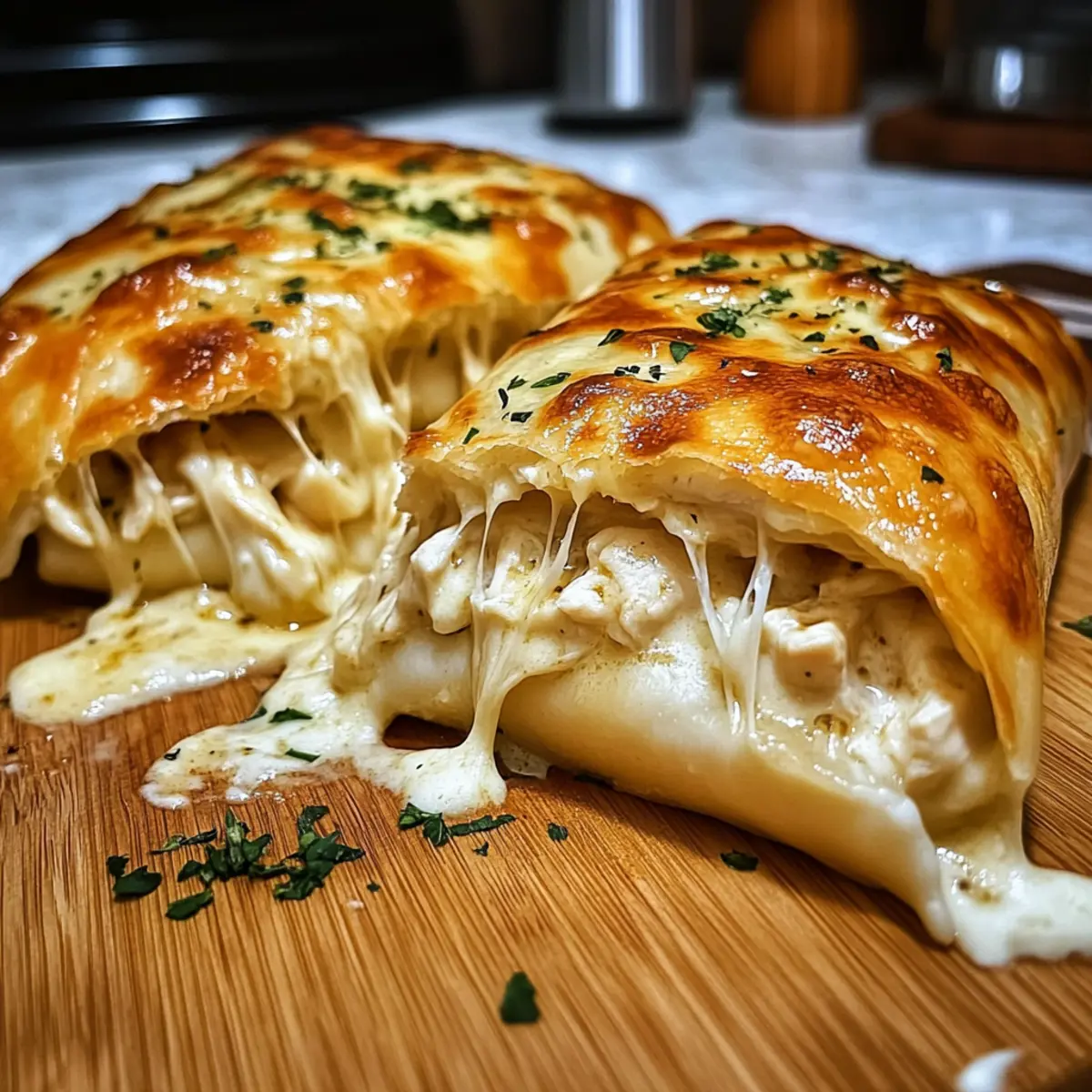 Chicken Alfredo Air Fryer Calzones