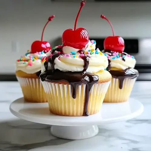 Banana Split Cupcakes