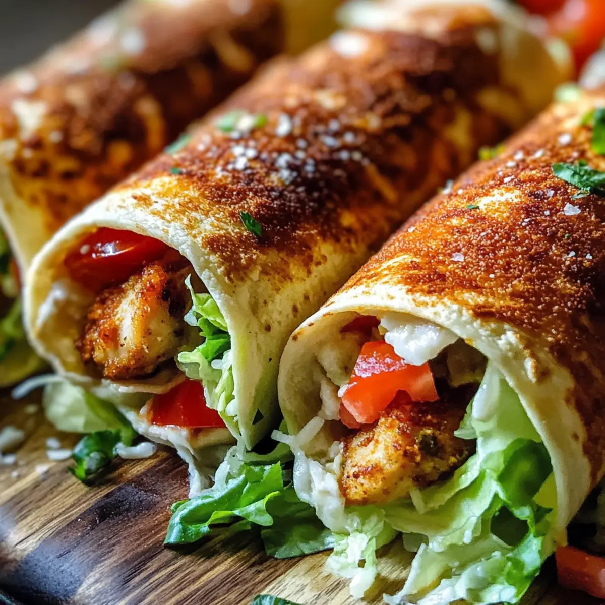 Crispy Garlic Parmesan Chicken Wraps