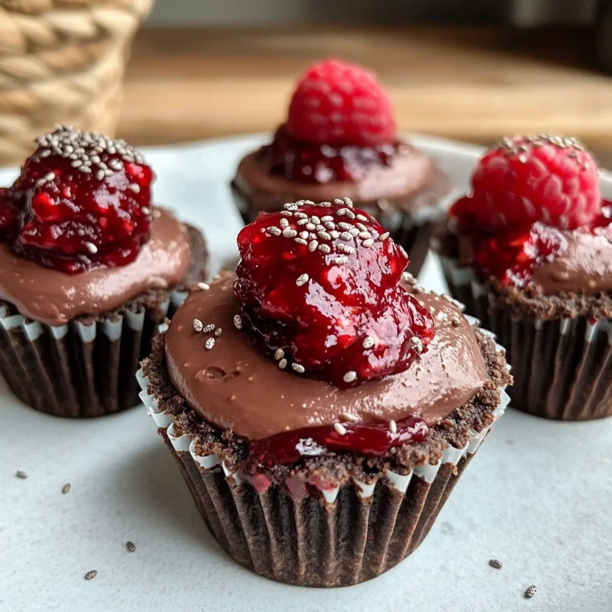 No Bake Raspberry Chocolate Mousse Cups