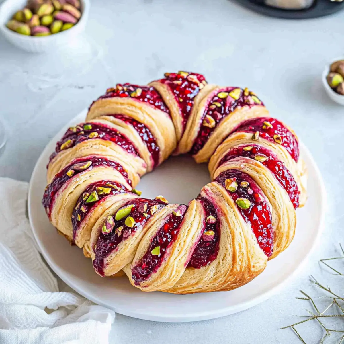 Raspberry and Pistachio Wreath Recipe
