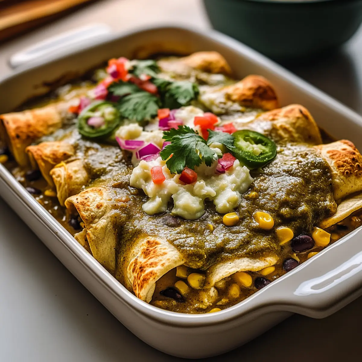 Potato Green Chili Enchiladas