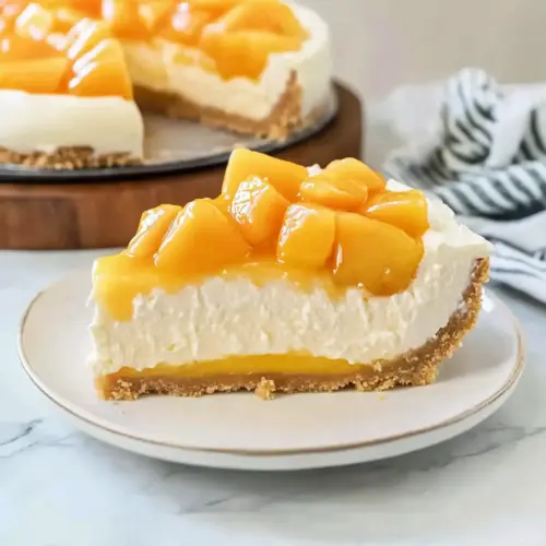 No Bake Peach Cheesecake