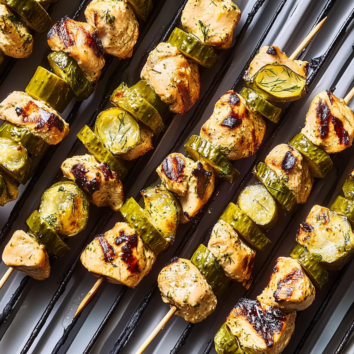 Grilled Pickle Chicken Skewers