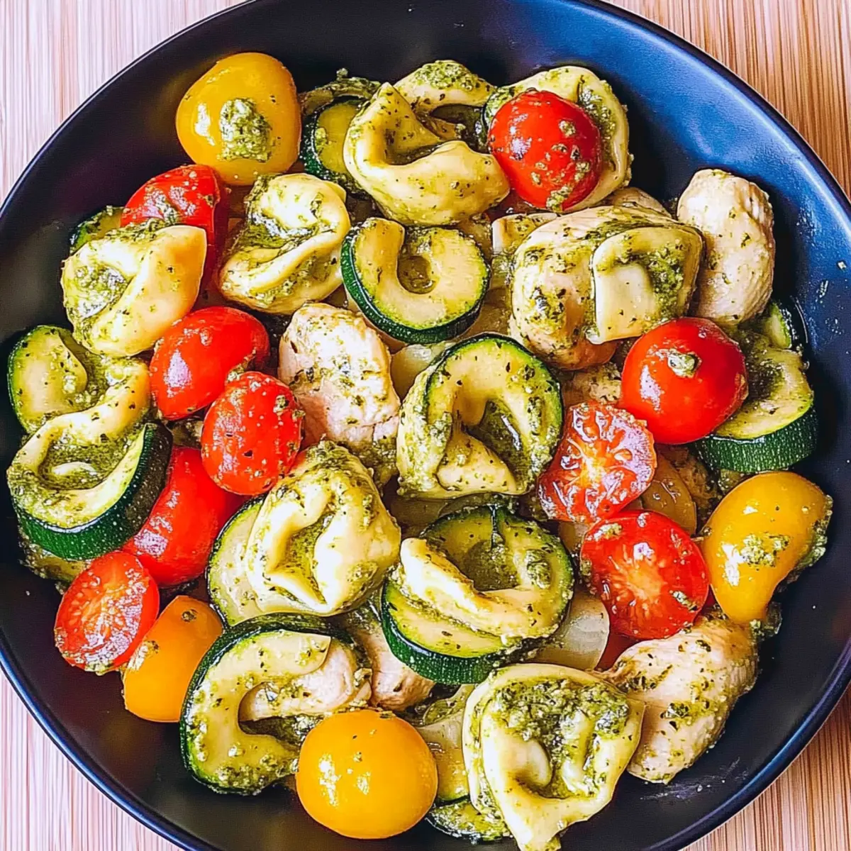 Chicken and Zucchini Basil Pesto Tortellini