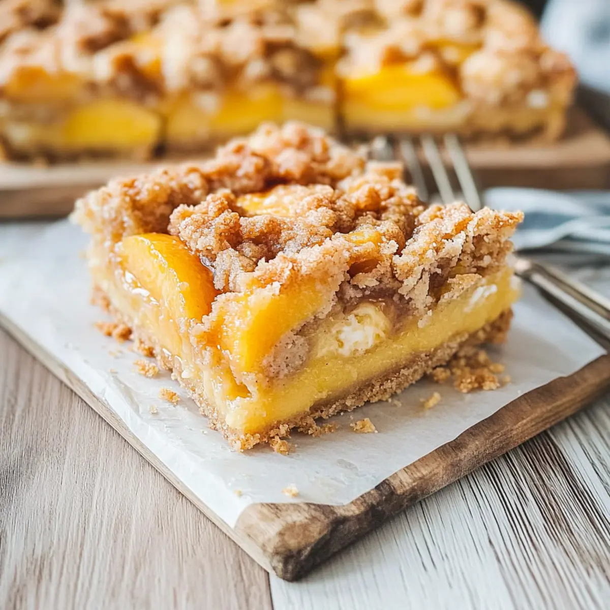Peaches and Cream Crumble Bars