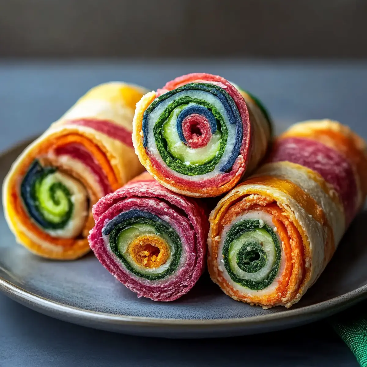 Rainbow Veggie Pinwheels (vegan)