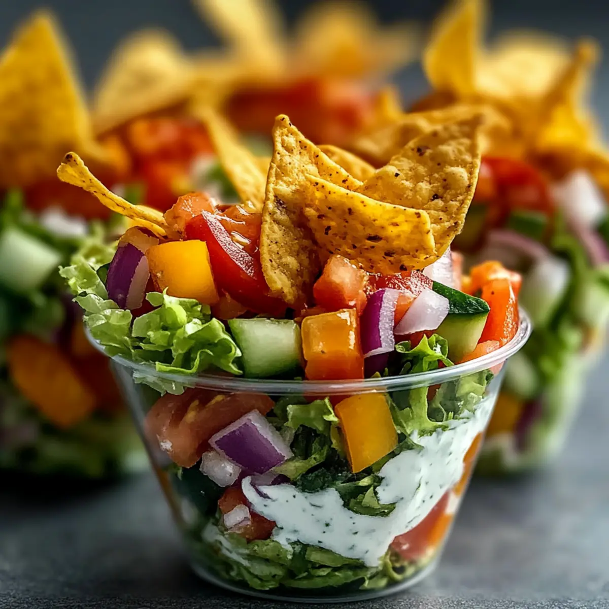 Chopped Salad Cups with Ranch Crunch