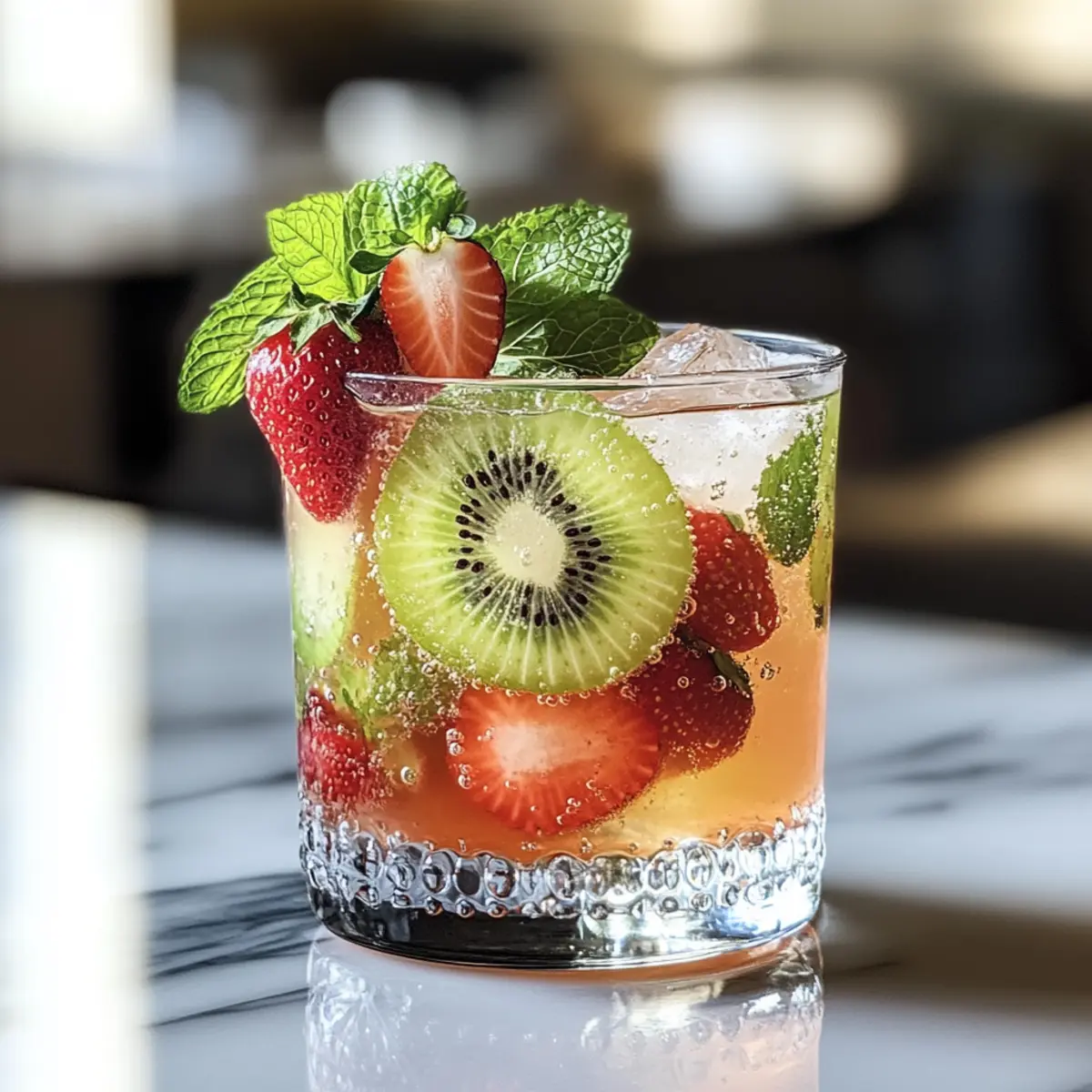 Kiwi & Strawberry Smash Mocktail
